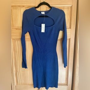Abercrombie Women’s Long Sleeve Hardware Mini Sweater Dress - Navy (Size M)